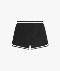 RHPF24SH01016 BASKETBALL LOGO SWIM SHORT BLACK WHITE 2