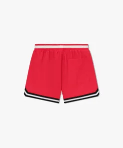 RHPF24SH01016 BASKETBALL LOGO SWIM SHORT RED BLACK WHITE 2