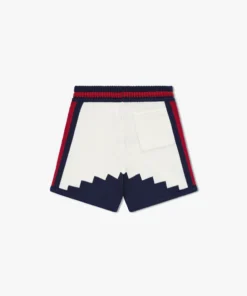 RHPS24SH17504142 RHUDE ST CROIX KNIT SHORT CREAM NAVY RED 2