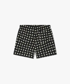 RHSS24SH10016119 RHUDE LOGO POLKA DOT SWIM SHORTS BLACK WHITE 2