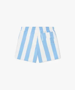 RHSS24SH11320199 RHUDE LOGO STRIPED TRUNKS WHITE LIGHT BLUE 2