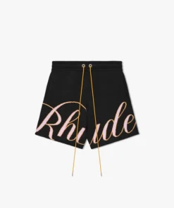 RHUDE SHORTS GP SCRIPT LOGO KNIT SHORT